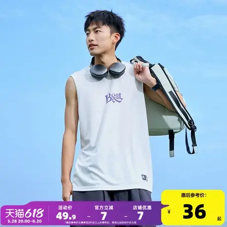 唐狮2024夏季新款男背心宽松薄款坎肩无袖T恤学生运动圆领上衣潮商品大图