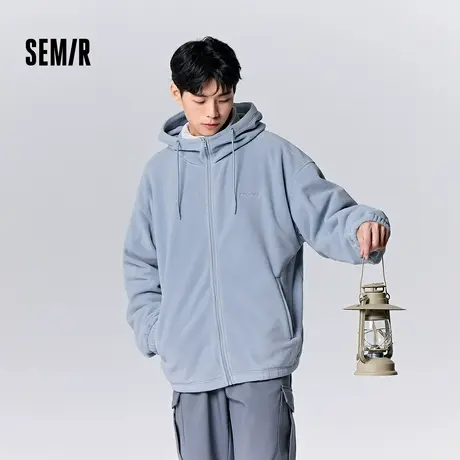 森马外套男冬季新款简约时尚抗静电摇粒绒情侣夹克舒适上衣潮TM商品大图
