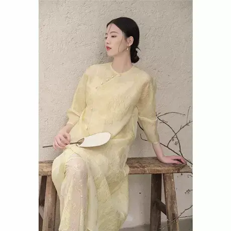 爵莱菲大码2025国风女装改良旗袍古风长裙禅意茶服新中式连衣裙图片
