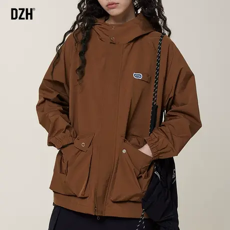 男生户外工装冲锋衣男外套春秋款潮高级感连帽机能夹克登山服上衣商品大图