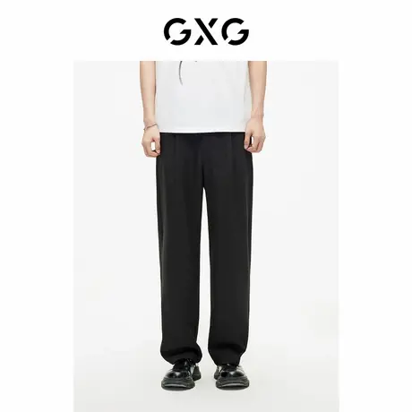 GXG男装 易打理西裤宽松直筒休闲裤轻薄垂坠男款裤子 23年夏品1商品大图