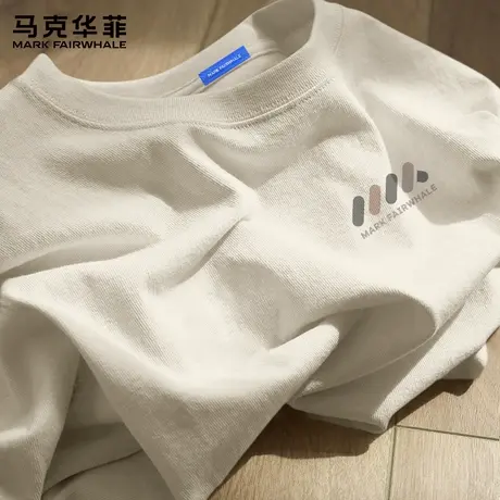 马克华菲男装纯棉圆领长袖t恤男款2025新款港风宽松时尚上衣男潮X商品大图