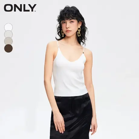 【ONLY奥莱清仓】秋季时尚简约纯色V领短款吊带针织衫女商品大图