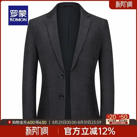 罗蒙男士职业工装西装外套2025秋季新款宽松潮流商务百搭纯色单西图片
