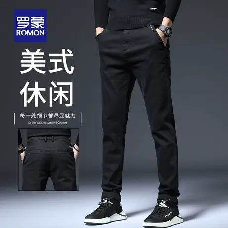 罗蒙休闲裤男士直筒修身弹力春秋商务抗皱长裤2025新款西裤男N1Z商品大图