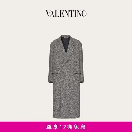 【24期免息】华伦天奴VALENTINO男士科技羊毛粗花呢和羊绒大衣图片