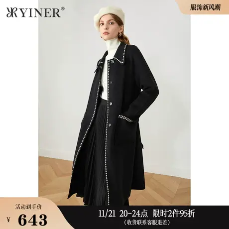 YINER音儿线上专选女装冬季中长款羊毛毛呢外套商品大图