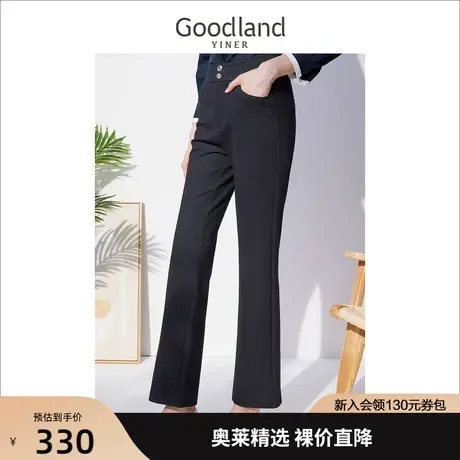 音儿美地女装2022秋季新款高腰休闲西装裤显瘦阔腿裤商品大图