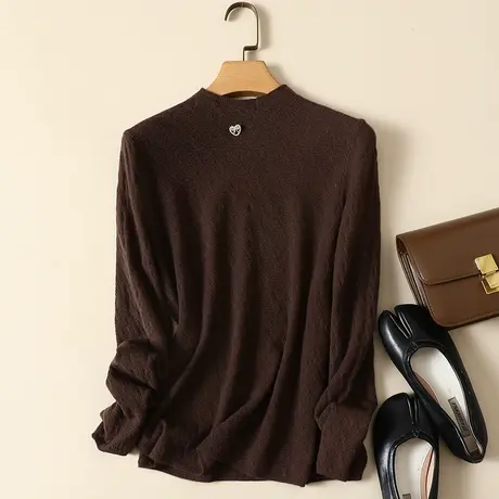 清仓！半高领毛衣套头打底衫女秋冬新款内搭爆款百搭洋气针织衫女商品大图