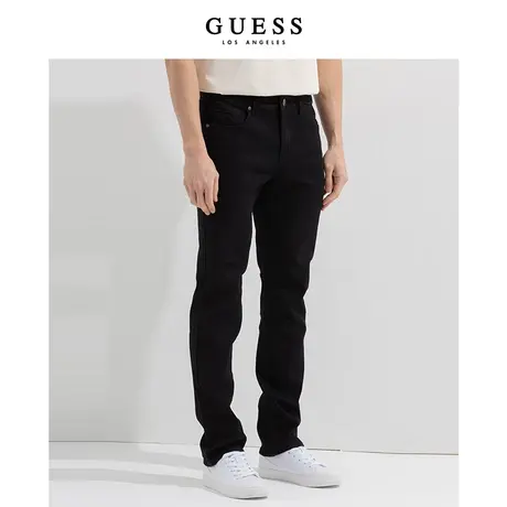 GUESS款男士纯色休闲直筒牛仔裤-MM1D8030K商品大图