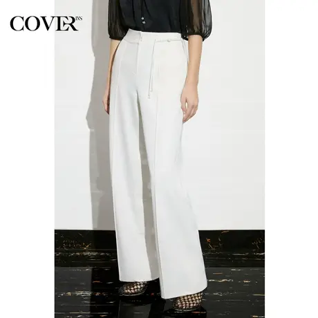 COVER夏季防透抗皱四面弹盘扣阔腿裤商品大图