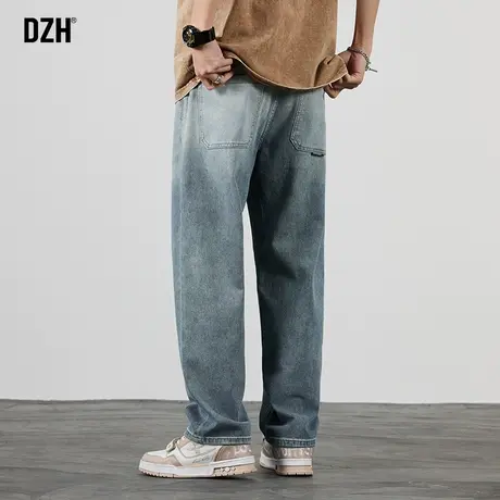 男士蓝色牛仔裤男宽松直筒潮牌休闲长裤百搭秋季裤子2023新款男裤商品大图