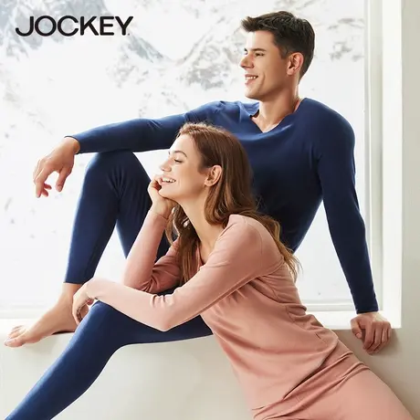 jockey抗寒加绒保暖内衣套装男女双面绒打底套装情侣修身秋衣秋裤图片