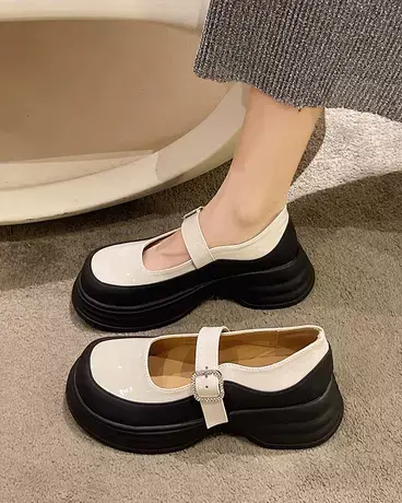 厚底小皮鞋女夏季2023新款法式配裙子玛丽珍女鞋温柔风单鞋春秋季图片
