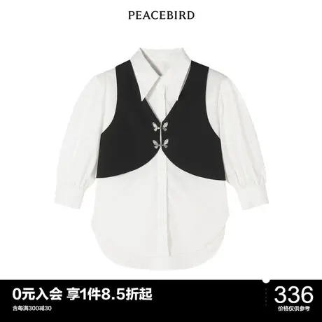 太平鸟年春季新款蝴蝶扣两件式衬衫A2CAC2104图片
