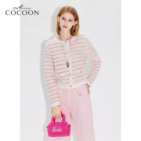 MISSCOCOON【拾光纪】24春新款优雅利落蝴蝶纱约会慵懒风针织开衫图片