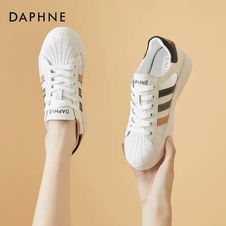 达芙妮休闲鞋女鞋2022年新款夏季网面薄款夏款运动平底透气小白鞋商品大图