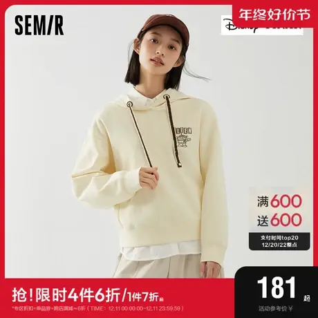 商场同款|迪士尼玩具总动员合作系列森马卫衣女2023新款连帽秋装图片