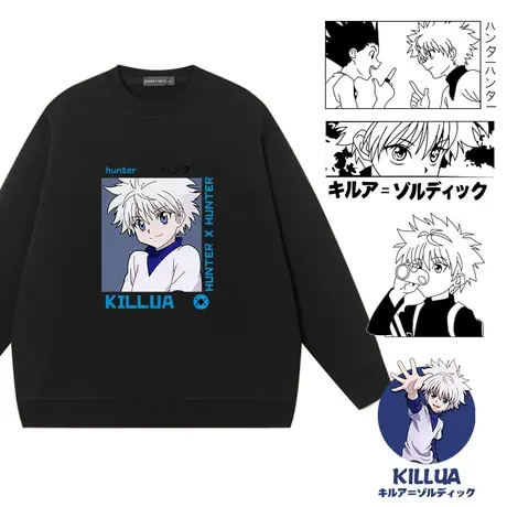 Hunter x Hunter全职猎人周边衣服小杰奇犽纯棉圆领卫衣男女长袖图片