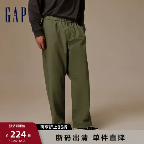 Gap男女装春秋户外工装风宽松阔腿长裤情侣装高级休闲裤811136图片