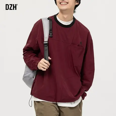 男士红色外套男2024春季新款上衣痞帅男装潮港风速干衣冲锋衣男款商品大图