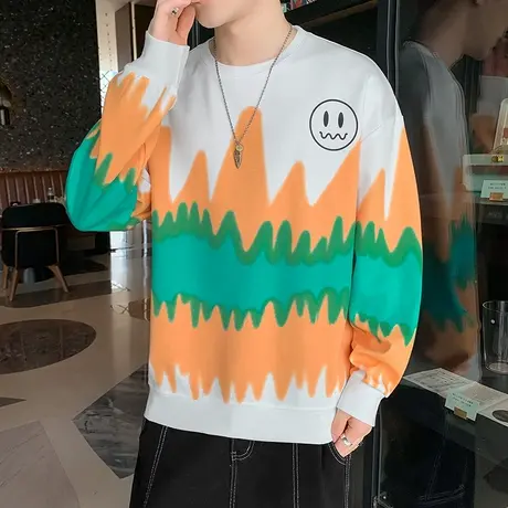 个性潮流男长袖T恤韩版圆领打底衫春秋衣新款青少年学生上衣服ins商品大图
