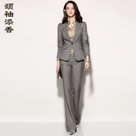颈袖添香2023商务女装时尚气质正装显瘦羊毛装小西装套装OL商品大图