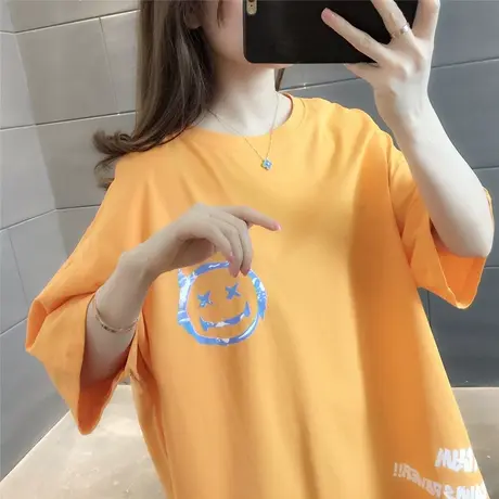 短袖t恤女2023夏季新款韩版宽松学生百搭上衣女小恶魔可爱简约潮图片