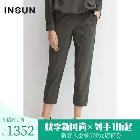 恩裳商场同款春季女装时尚贴袋设计肌理微宽松休闲小脚裤图片