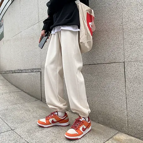 灯芯绒裤子女秋冬加绒加厚宽松休闲直筒显瘦百搭哈伦运动束脚长裤商品大图