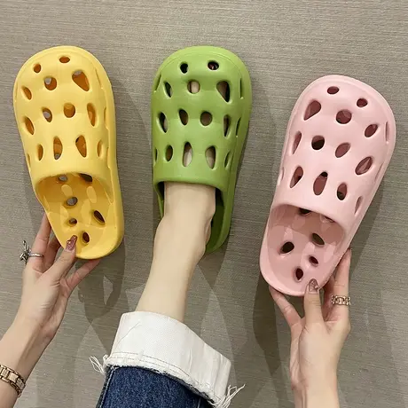 镂空包头拖鞋女夏季2023新款时尚网红外穿厚底防滑浴室洞洞凉拖鞋商品大图
