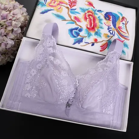 美容院泰国天然乳胶内衣女士无钢圈超薄款聚拢收副乳大胸显小文胸商品大图