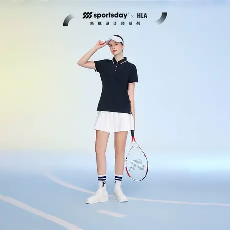 HLA/海澜之家sportsday马术运动短袖POLO衫24春夏新翻领上衣女装商品大图