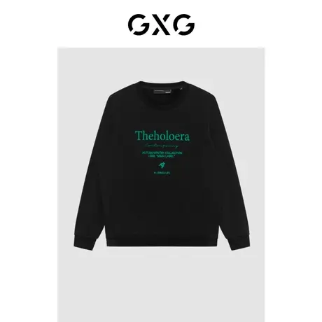 GXG男装 冬季时尚休闲帅气个性潮黑色青年卫衣GC131004K商品大图