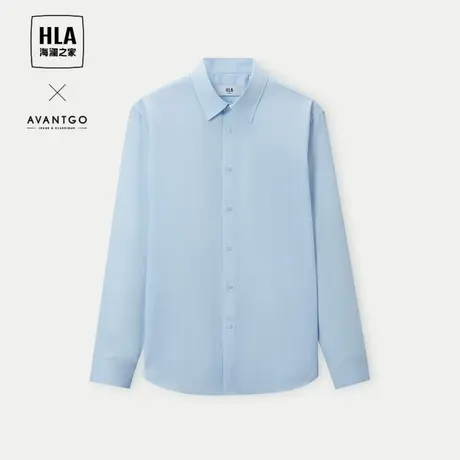 HLA/海澜之家轻商务经典系列长袖衬衫24春夏新休闲条纹衬衣男图片