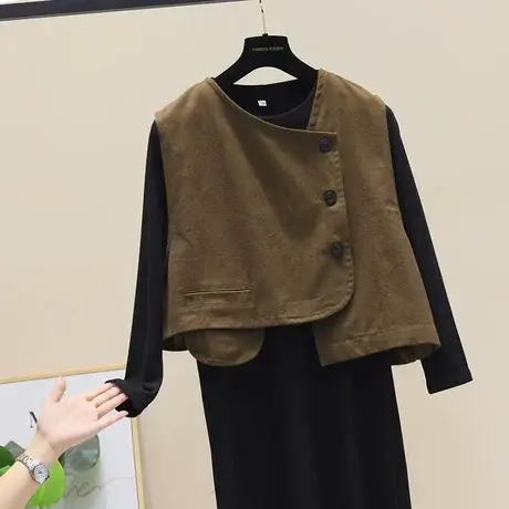 设计感个性不规则薄款马甲女2023新款外搭宽松工装背心短款外套潮商品大图