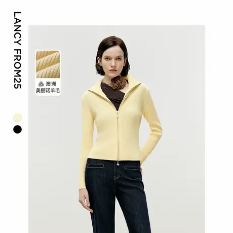 朗姿欧洲EiLEEN ELITEE纯羊毛针织衫2024冬新款高级感毛衣外套女图片