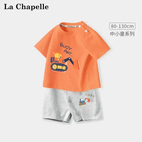 拉夏贝尔男童夏装套装2025新款纯棉短袖t恤宝宝汽车半袖儿童衣服图片