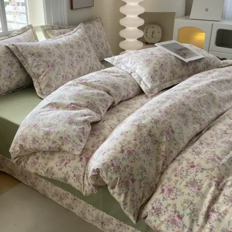 2026新款140g高克重仿全棉40S精梳棉磨毛四件套商品大图