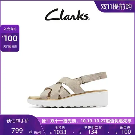 Clarks其乐女士夏季时尚休闲厚底坡跟鞋舒适女凉鞋商品大图