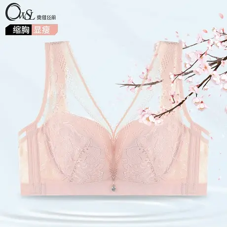 内衣BCD薄款大胸显小性感蕾丝调整型上托大罩杯女士文胸奥维丝丽商品大图