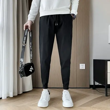 秋季男休闲裤裤子运动裤九分裤修身潮流纯色百搭ins学生束脚卫裤商品大图