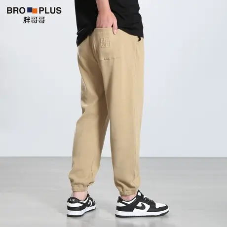 【华夫格压花休闲裤】大码男装宽松加肥加大裤子男春季运动小脚裤图片