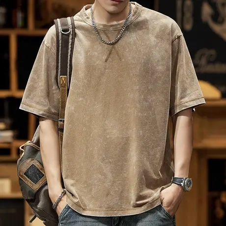 Modi Nick/摩帝尼克纯棉男士百搭t恤潮流短袖宽松夏季男士潮牌T恤商品大图