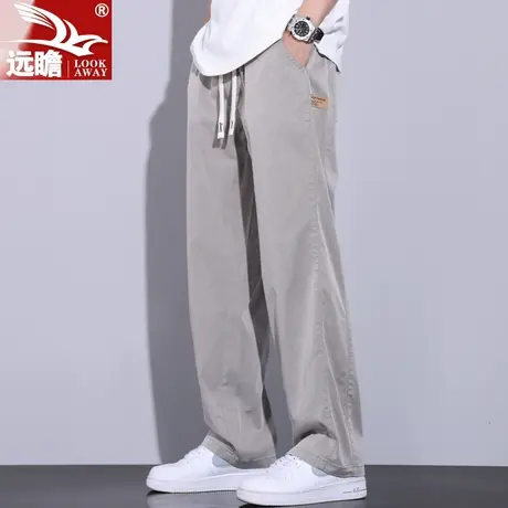 冰丝垂感男士休闲长裤夏季薄款宽松直筒运动男裤子夏天速干阔腿裤商品大图