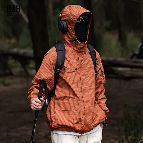 男士工装机能外套男春秋款潮高级感2024新款三防冲锋衣登山服夹克商品大图