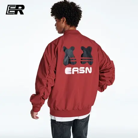 【取消】ER落日倒影夹克男春季新款潮牌工装宽松休闲情侣棒球服商品大图