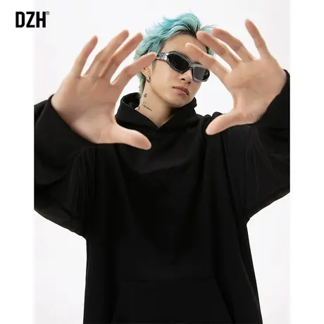 男士黑色卫衣男连帽长袖上衣2024年春季新款衣服内搭外套情侣帽衫商品大图