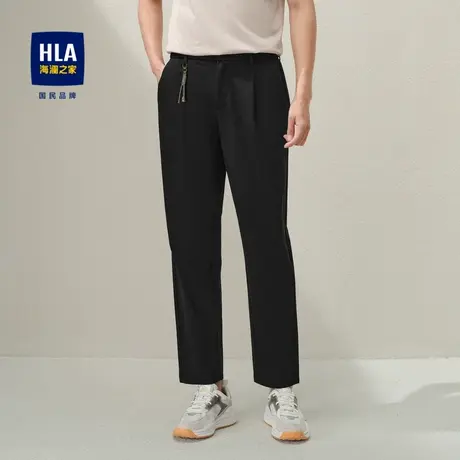 HLA/海澜之家锥形休闲裤2024春夏新款柔软亲肤舒适松紧腰裤子男图片
