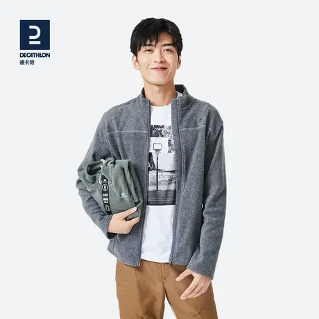 迪卡侬摇粒绒外套男秋冬新款潮流上衣加厚宽松大码休闲夹克ODT1商品大图